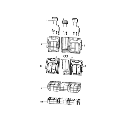 Jeep Grand Cherokee 2021-Present Rear Seats – Second Row Back Lining