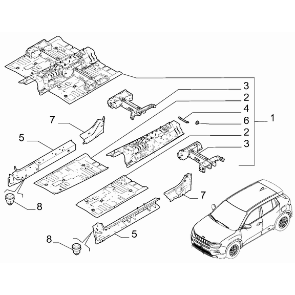 Jeep Avenger 2023-Present Floor Pannel Stud