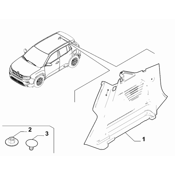 Jeep Avenger 2023-Present Baggage Compartment Interior Trimming Nut