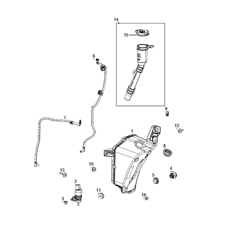 Jeep Wrangler 2018-Present Wiper And Washer System Hose