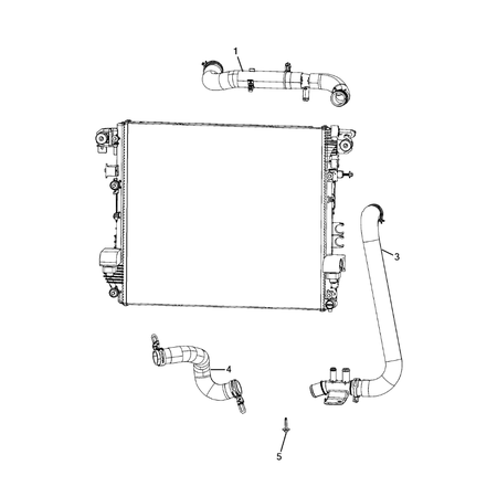 Jeep Wrangler 2018-Present Radiator And Related Parts; Charge Air Cooler Hose