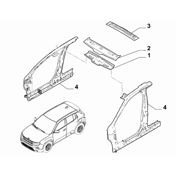 Jeep Avenger 2023-Present Bodyshell,Structure (Central Part) Framing