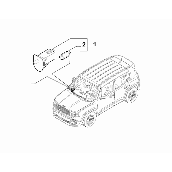 Jeep Renegade 2015-Present Inner Lighting Ceiling Lamp