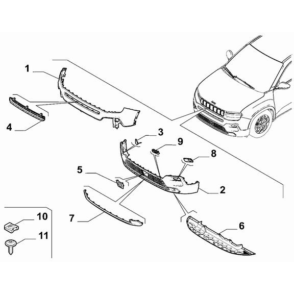 Jeep Avenger 2023-Present Front Bumper Ornament