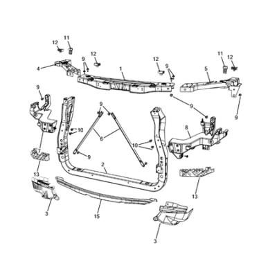 Jeep Grand Cherokee 2011-2020 Radiator And Related Parts; Charge Air Cooler Support