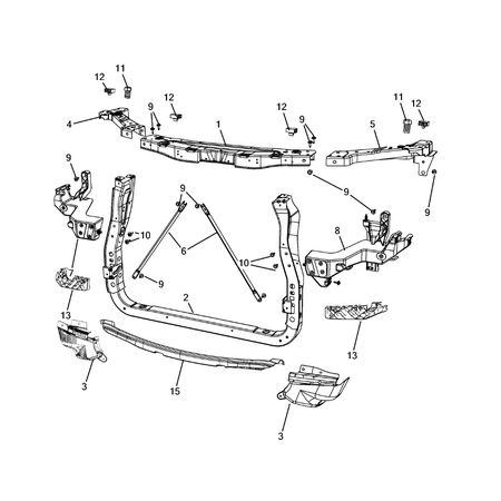 Jeep Grand Cherokee 2011-2020 Radiator And Related Parts; Charge Air Cooler Crossrail