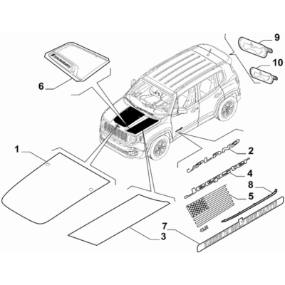 Jeep Renegade 2015-Present Type Plate Adhesive Tape