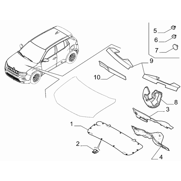 Jeep Avenger 2023-Present Insulation And Padding Button