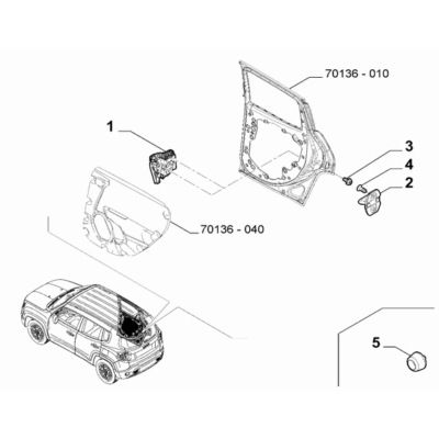 Jeep Renegade 2015-Present Side Rear Doors Lock