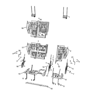 Jeep Wrangler 2018-Present Rear Seats – Second Row Adjusters, Recliners, Shields And Risers Clip