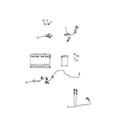 Jeep Wrangler 2018-Present Battery, Battery Tray And Cables Cable Harness