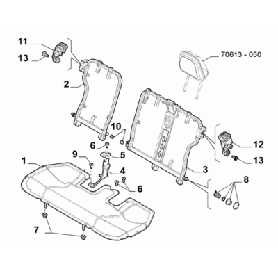 Jeep Renegade 2015-Present Rear Seat Bush