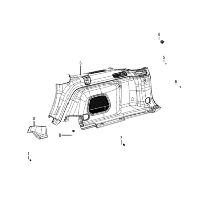 Jeep Grand Cherokee 2021-Present Panels – Moldings – Scuff Plates, Pillar, Cowl, 1/4 Panel Trim And Cargo Covers Clip