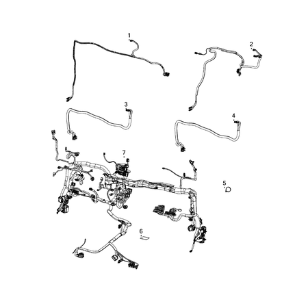 Jeep Wrangler 2018-Present Wiring, Instrument Panel Clip