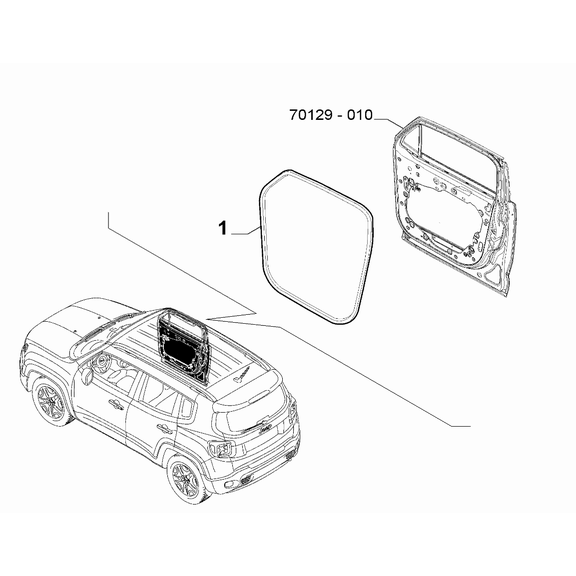 Jeep Renegade 2015-Present Side Front Doors Rubber Weather_Strip