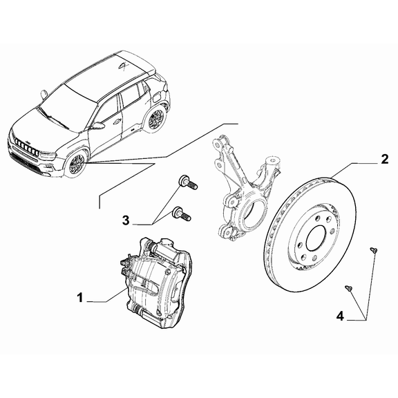 Jeep Avenger 2023-Present Front Brakes Screw