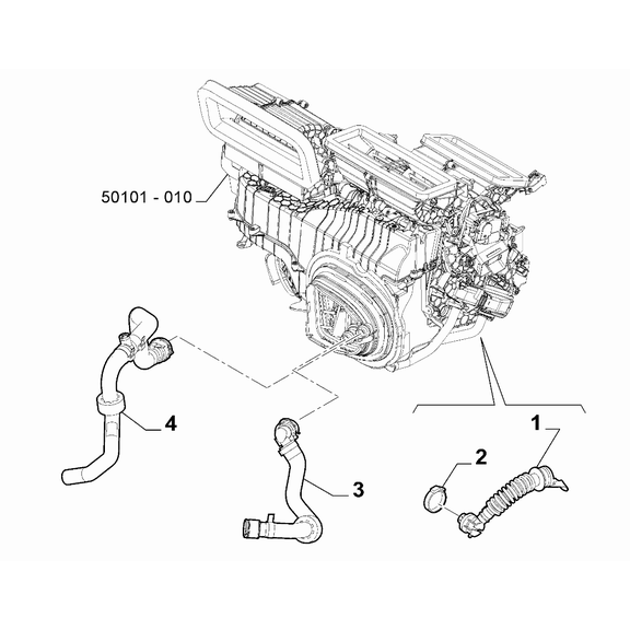 Jeep Renegade 2015-Present Ventilation And Heating Hose