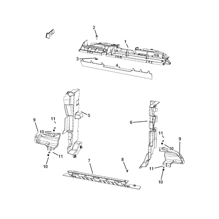 Jeep Cherokee 2014-2018 Radiator And Related Parts; Charge Air Cooler Bracket