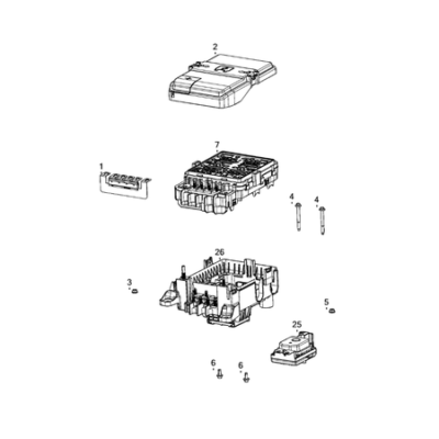 Jeep Grand Cherokee 2021-Present Power Distribution, Fuse Block, Junction Block, Relays And Fuses Electronic Control Unit