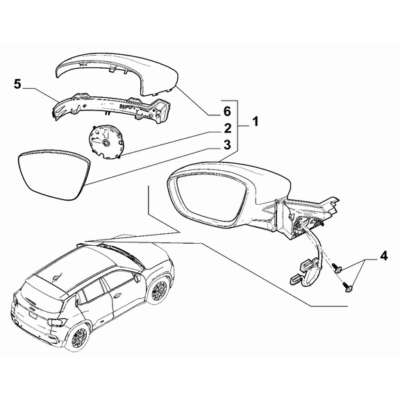 Jeep Avenger 2023-Present Rearview Mirrors Cap