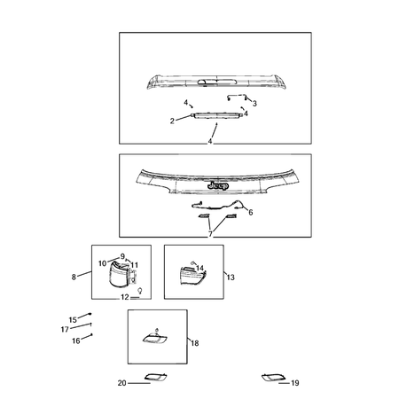 Jeep Compass 2017-Present Lamps, Interior And Exterior Seal Gasket