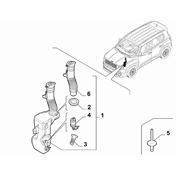 Jeep Renegade 2015-Present Windscreen Wiper Rivet