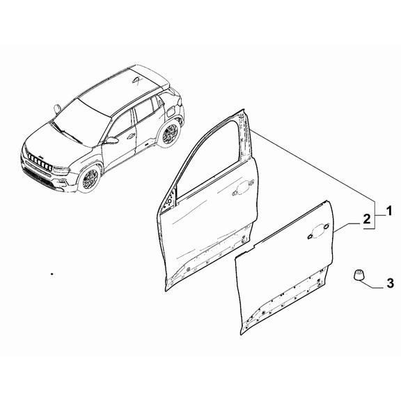 Jeep Avenger 2023-Present Side Front Doors Metal Lining