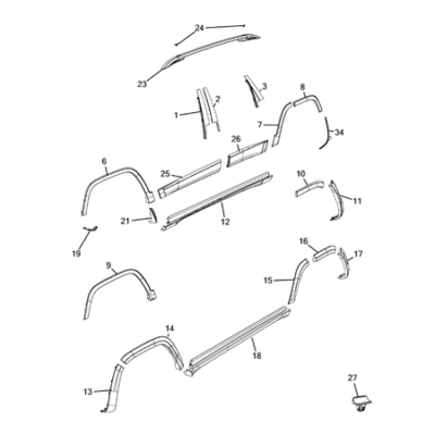 Jeep Cherokee 2014-2018 Moldings And Ornamentation Side Rail