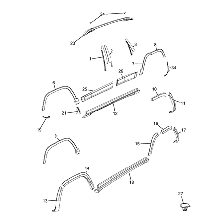 Jeep Cherokee 2014-2018 Moldings And Ornamentation Moulding