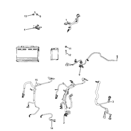 Jeep Wrangler 2018-Present Battery, Battery Tray And Cables Cable Harness