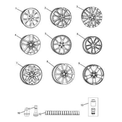 Jeep Grand Cherokee 2011-2020 Wheels, Tires And Hardware Nut