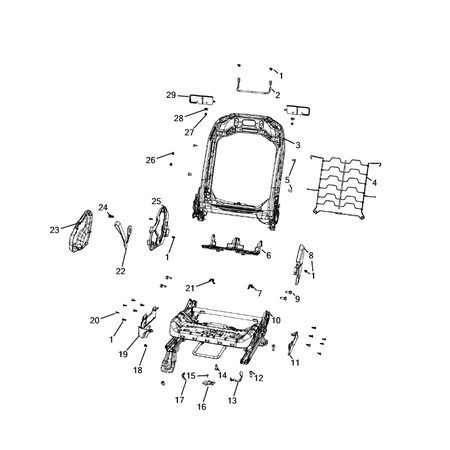 Jeep Wrangler 2018-Present Front Seats – Adjusters, Recliners, Shields And Risers Covering