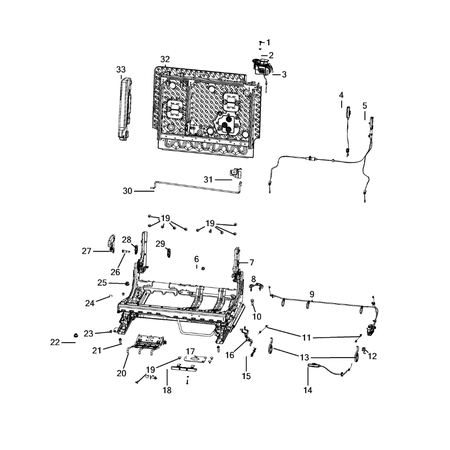 Jeep Grand Cherokee 2021-Present Rear Seats – Second Row Adjusters, Recliners, Shields And Risers Bracket