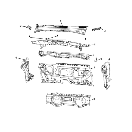 Jeep Compass 2017-Present Cowl And Dash Panel Reinforcement