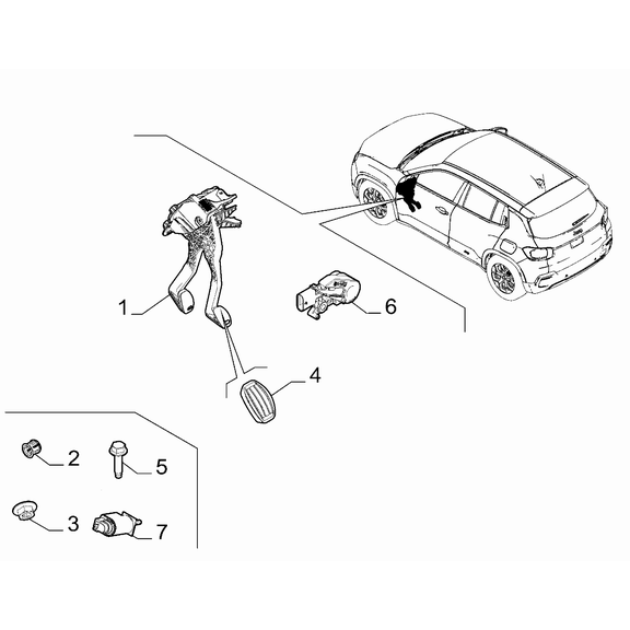 Jeep Avenger 2023-Present Foot Brake Control Nut