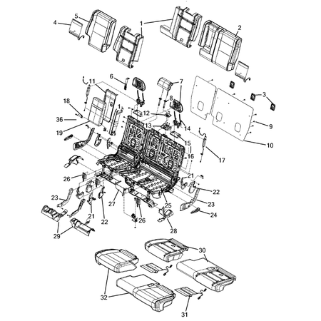 Jeep Grand Cherokee 2011-2020 Rear Seats – Second Row Sleeve