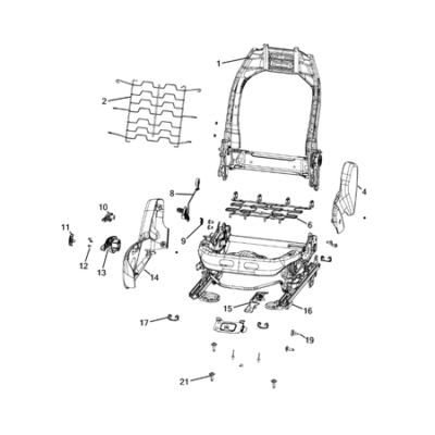 Jeep Compass 2017-Present Front Seats – Adjusters, Recliners, Shields And Risers Protection