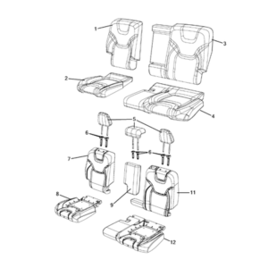 Jeep Cherokee 2014-2018 Rear Seats – Second Row Cushion Lining