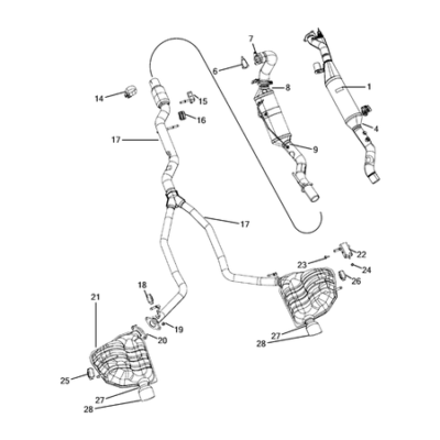 Jeep Grand Cherokee 2011-2020 Exhaust System Silencer Catalized