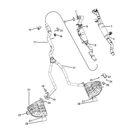 Jeep Grand Cherokee 2011-2020 Exhaust System Silencer