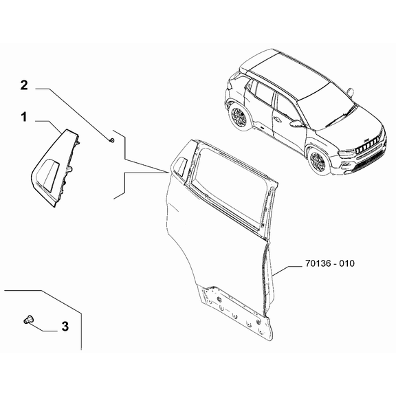 Jeep Avenger 2023-Present Side Rear Doors Screw And Washerassy