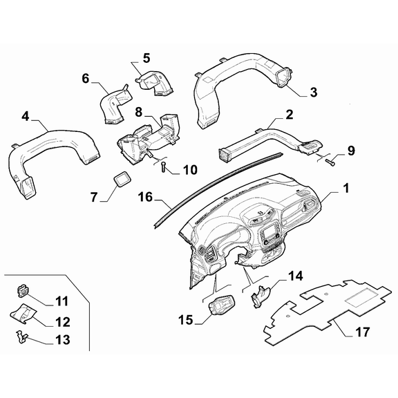 Jeep Renegade 2015-Present Instrument Panel Seal Gasket