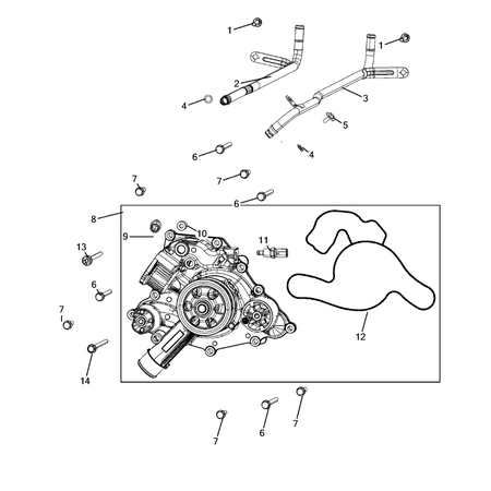 Jeep Wrangler 2018-Present Water Pump And Related Parts Stud