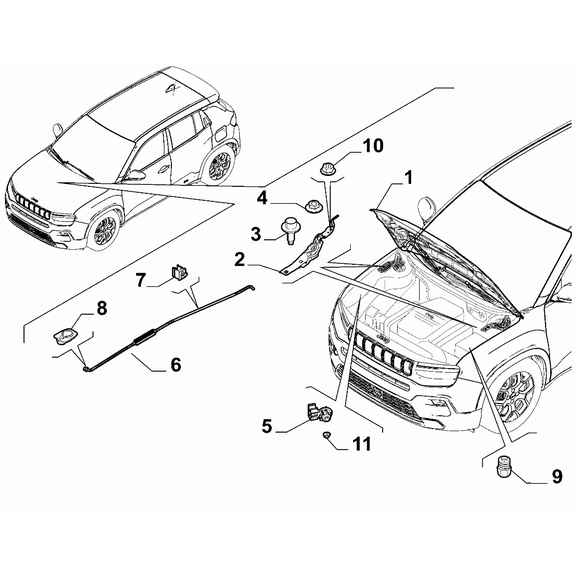 Jeep Avenger 2023-Present Engine Compartment Lid Nut