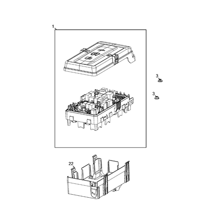 Jeep Wrangler 2018-Present Power Distribution, Fuse Block, Junction Block, Relays And Fuses Electric Cable