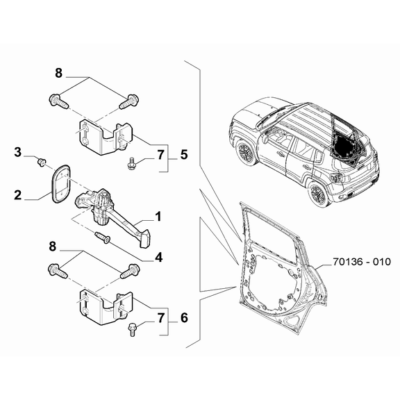 Jeep Renegade 2015-Present Side Rear Doors Seal Gasket