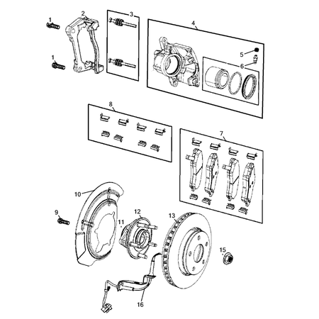 Jeep Compass 2017-Present Front Brakes Screw And Washerassy