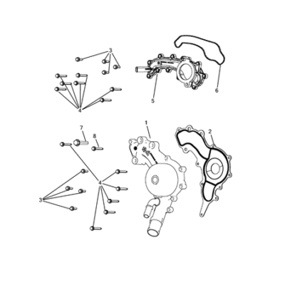 Jeep Cherokee 2014-2018 Water Pump And Related Parts Screw