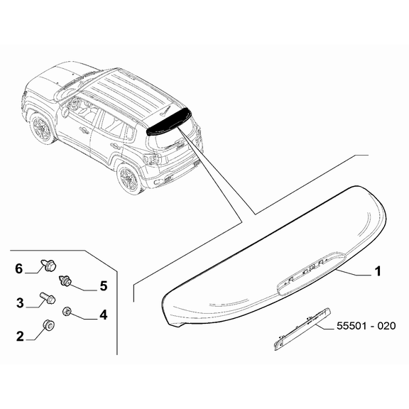 Jeep Renegade 2015-Present External Accessories Button