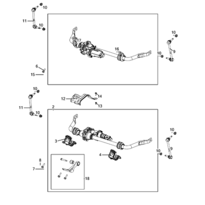 Jeep Grand Cherokee 2021-Present Front Stabilizer Bar Torsion Bar